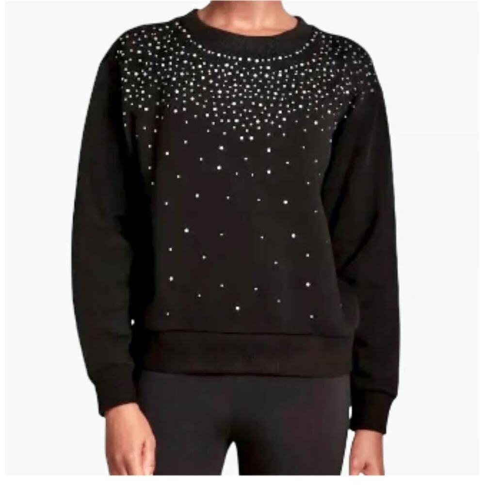 New Cashmere & Cupcake Black Rhinestone Sweatshirt SIZE Small